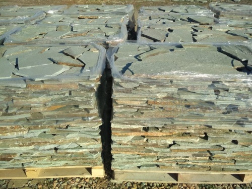 Плитняк златолит зелёный для цоколя, отмостки купить в Ишиме