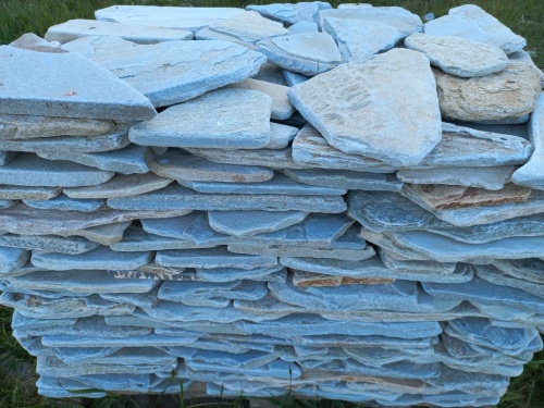 Плитняк златолит зелёный галтованный для цоколя купить в Ишиме